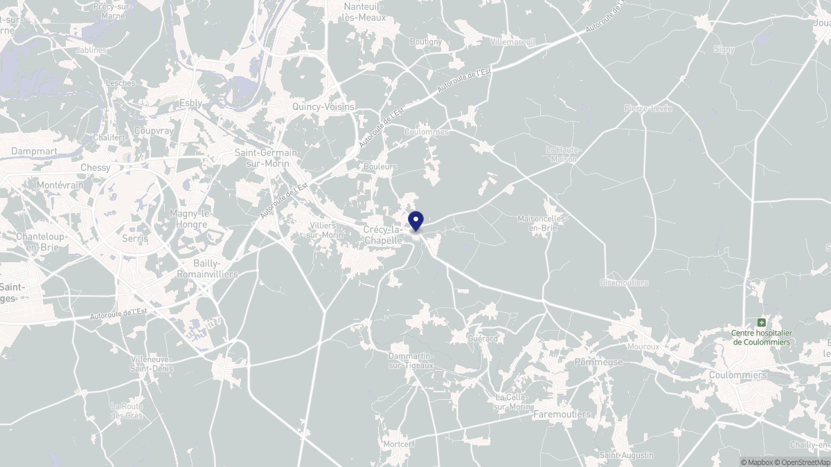 Aperçu cartographique de Crécy-la-Chapelle, centré sur la commune