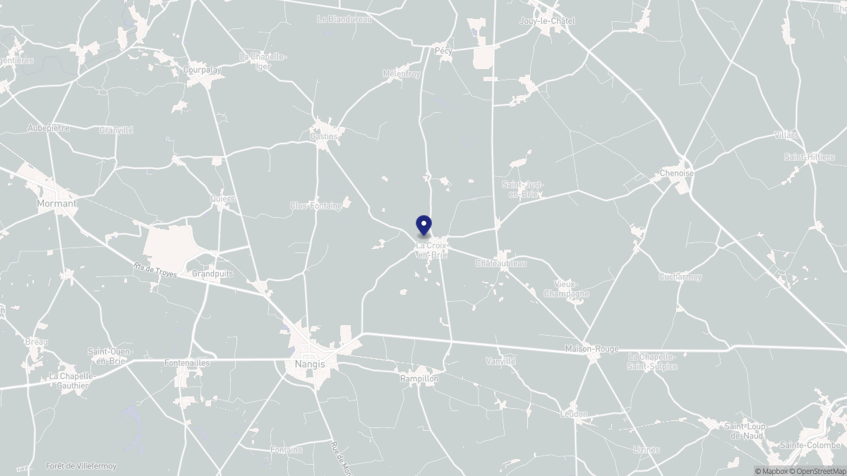 Aperçu cartographique de La Croix-en-Brie, centré sur la commune