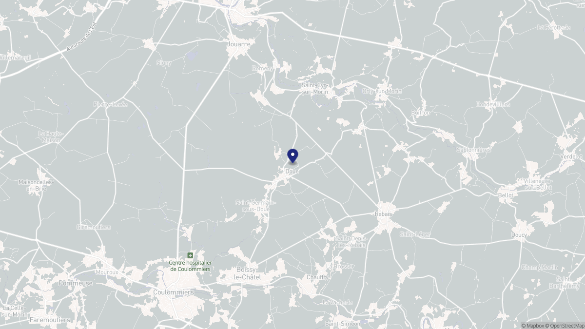 Aperçu cartographique de Doue, centré sur la commune