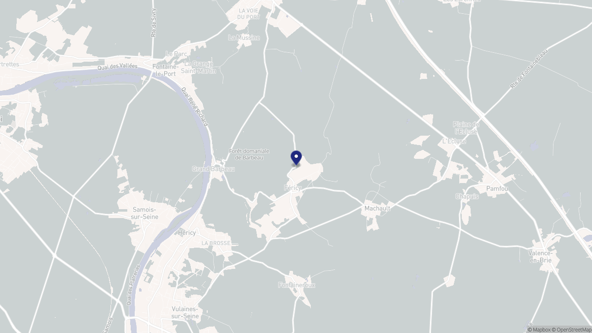 Aperçu cartographique de Féricy, centré sur la commune