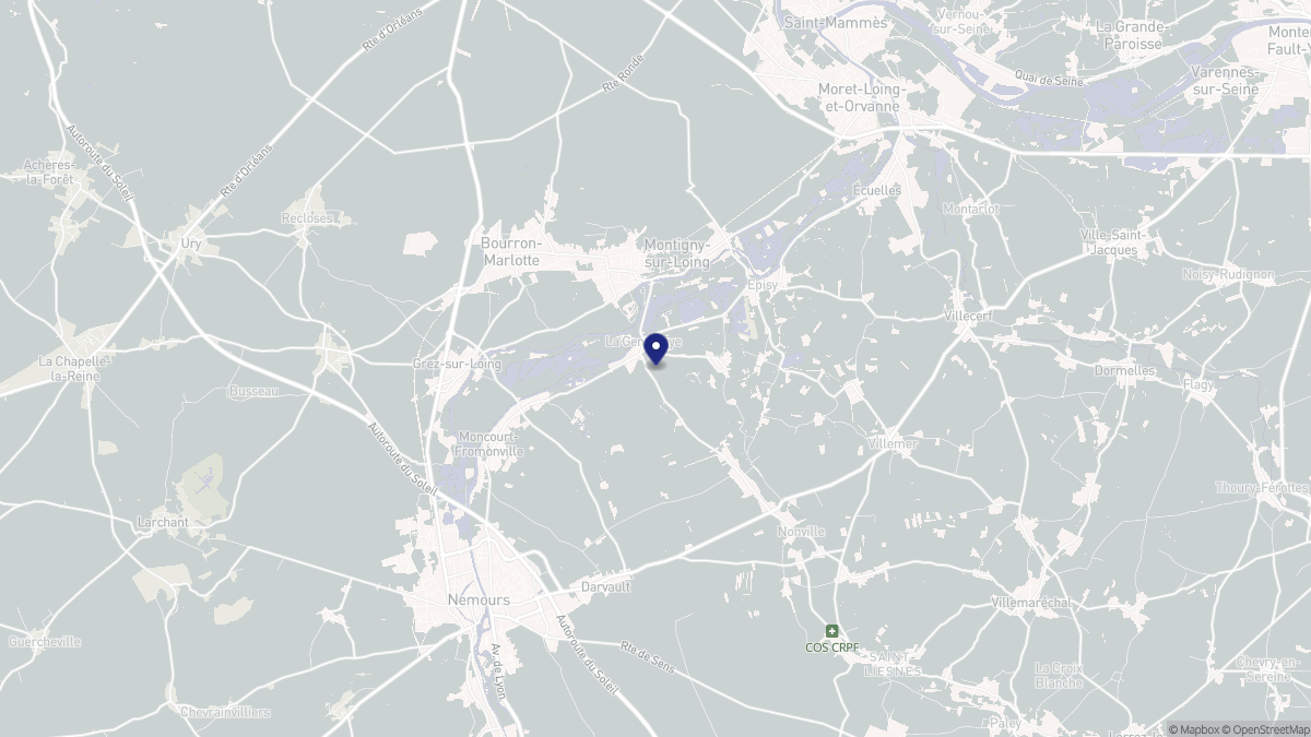 Aperçu cartographique de La Genevraye, centré sur la commune