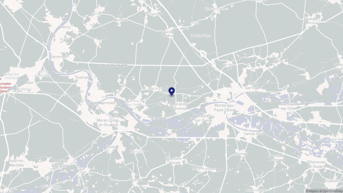 Aperçu cartographique de La Grande-Paroisse, centré sur la commune