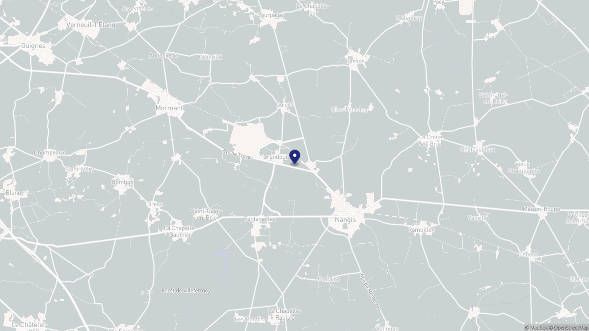Aperçu cartographique de Grandpuits-Bailly-Carrois, centré sur la commune
