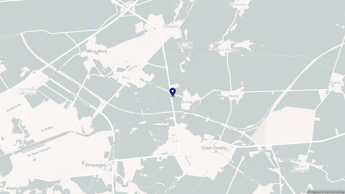 Aperçu cartographique de Gressy, centré sur la commune