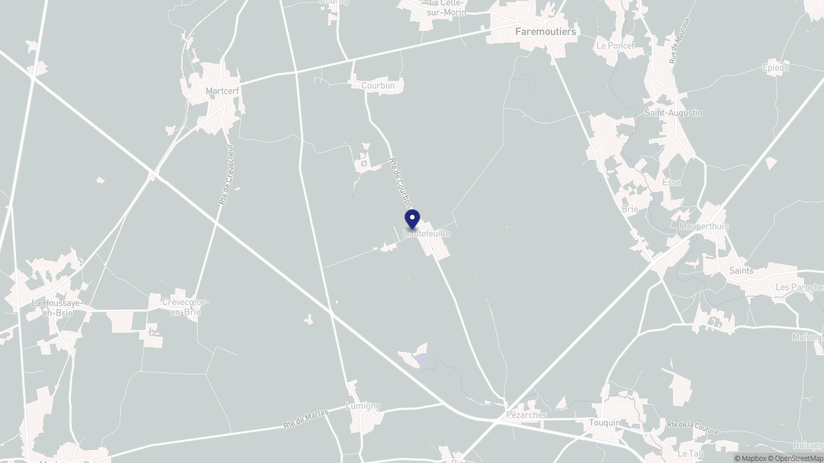 Aperçu cartographique de Hautefeuille, centré sur la commune