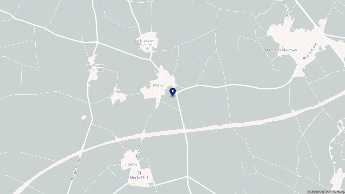 Aperçu cartographique de Iverny, centré sur la commune