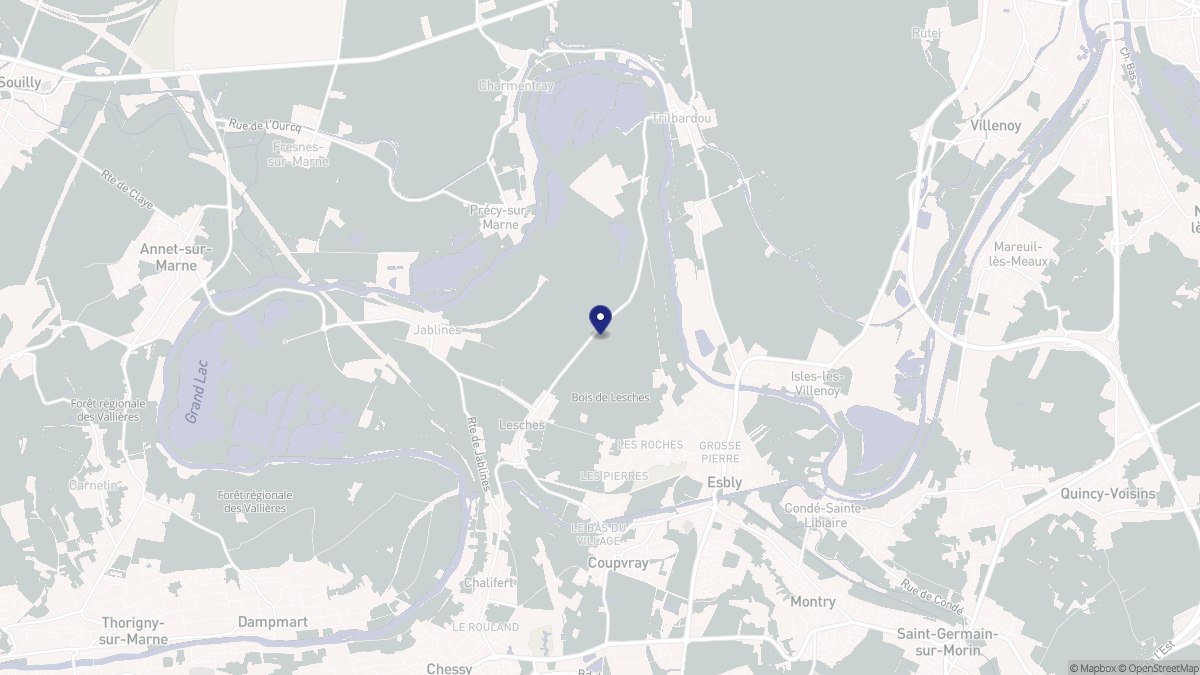 Aperçu cartographique de Lesches, centré sur la commune