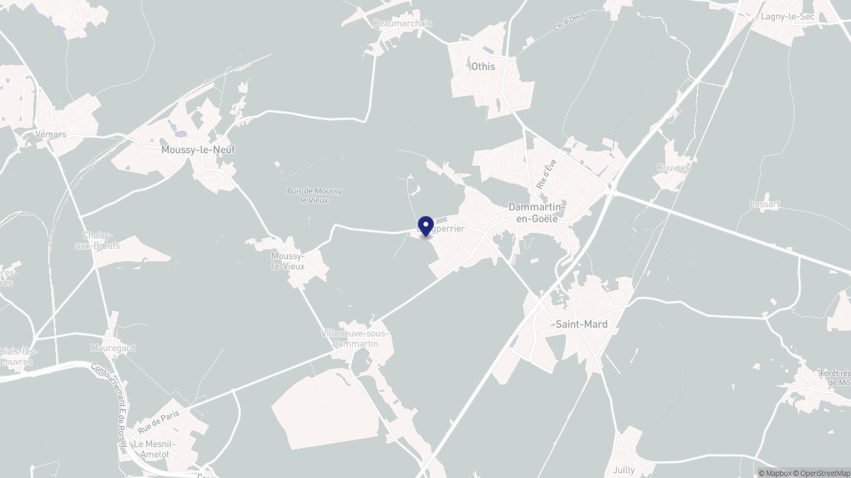 Aperçu cartographique de Longperrier, centré sur la commune