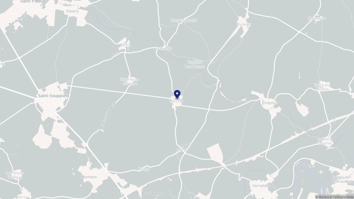 Aperçu cartographique de Marcilly, centré sur la commune