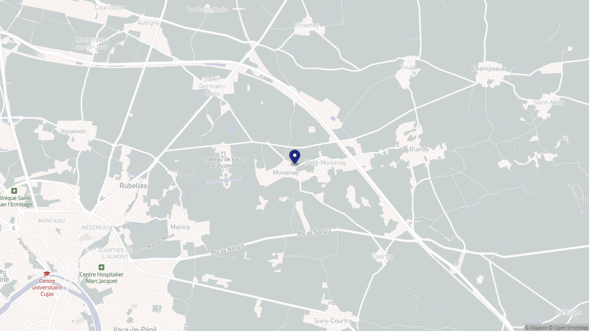 Aperçu cartographique de Moisenay, centré sur la commune