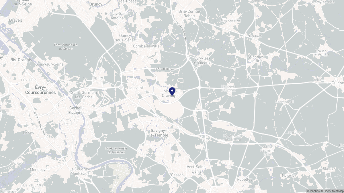 Aperçu cartographique de Moissy-Cramayel, centré sur la commune