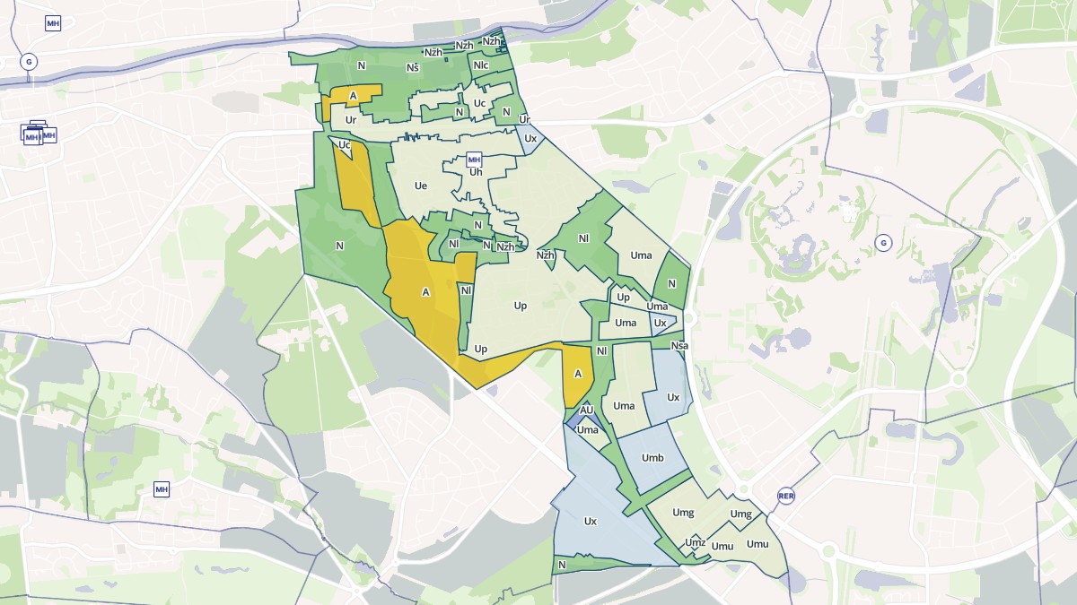 Aperçu cartographique de Montévrain, centré sur la commune