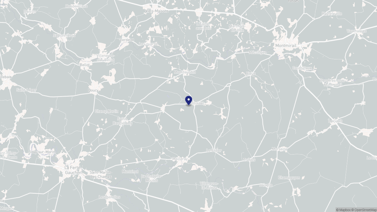 Aperçu cartographique de Montolivet, centré sur la commune