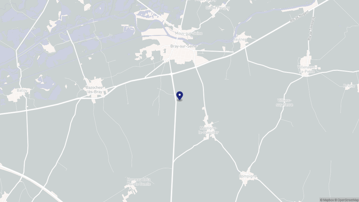 Aperçu cartographique de Mousseaux-lès-Bray, centré sur la commune