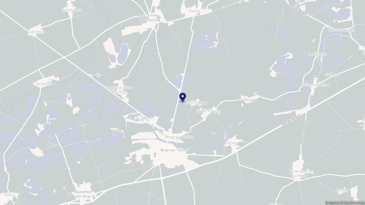 Aperçu cartographique de Mouy-sur-Seine, centré sur la commune
