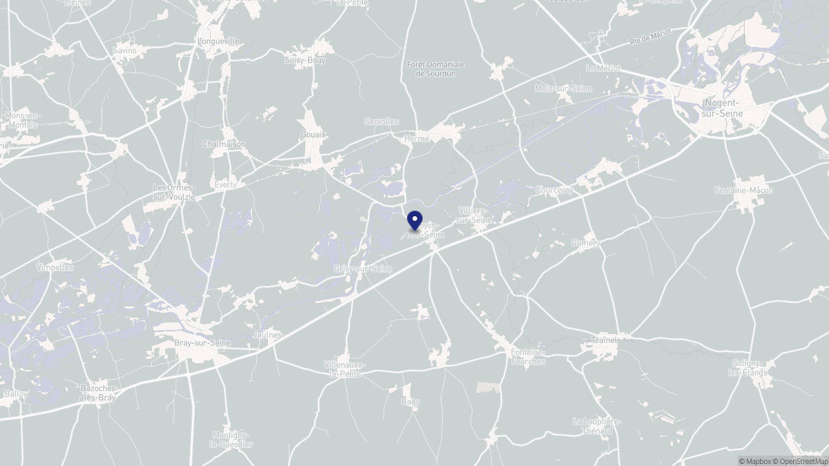Aperçu cartographique de Noyen-sur-Seine, centré sur la commune