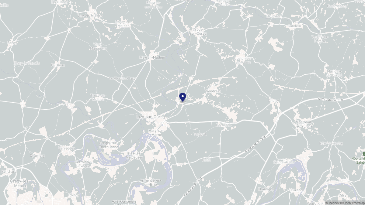 Aperçu cartographique de Ocquerre, centré sur la commune