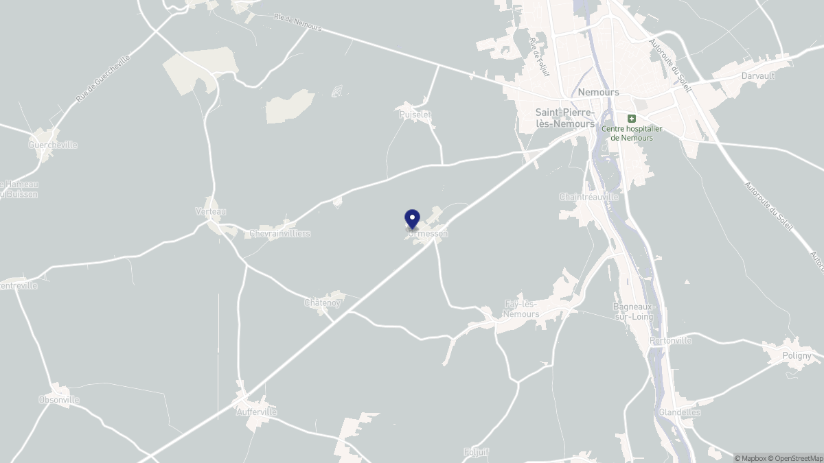 Aperçu cartographique de Ormesson, centré sur la commune