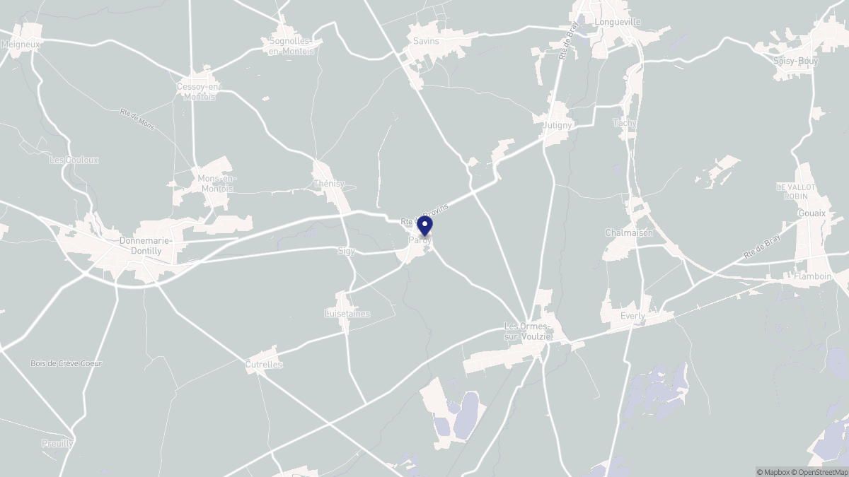 Aperçu cartographique de Paroy, centré sur la commune