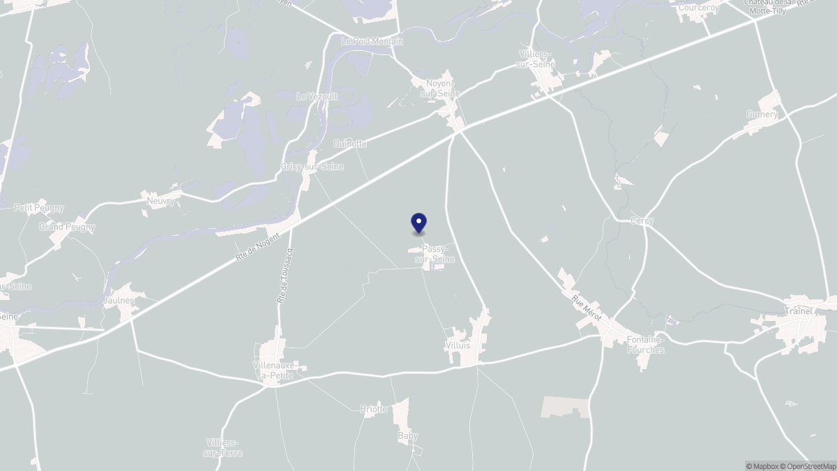 Aperçu cartographique de Passy-sur-Seine, centré sur la commune