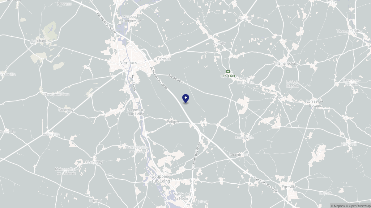 Aperçu cartographique de Poligny, centré sur la commune