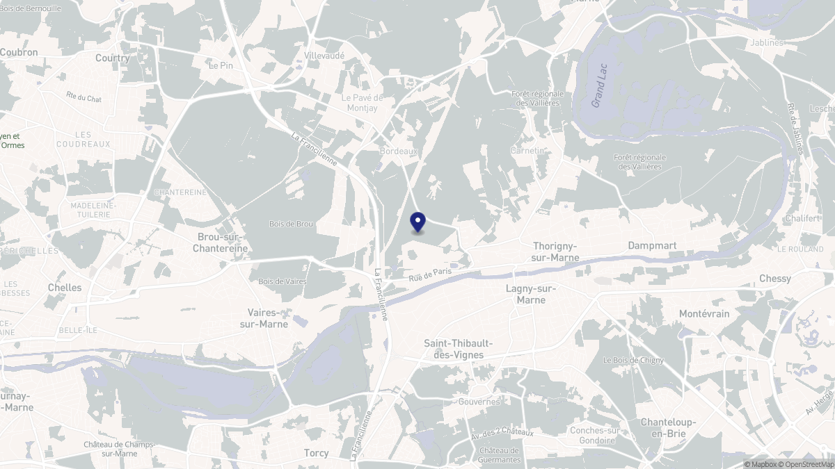 Aperçu cartographique de Pomponne, centré sur la commune