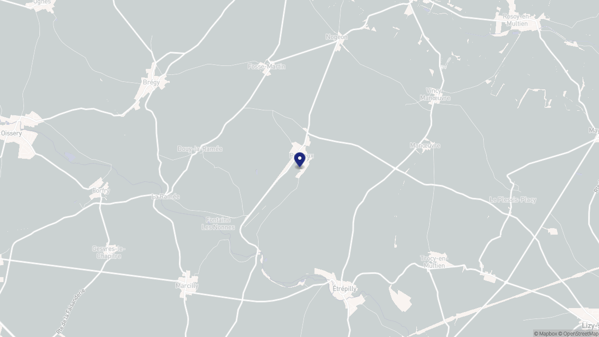 Aperçu cartographique de Puisieux, centré sur la commune