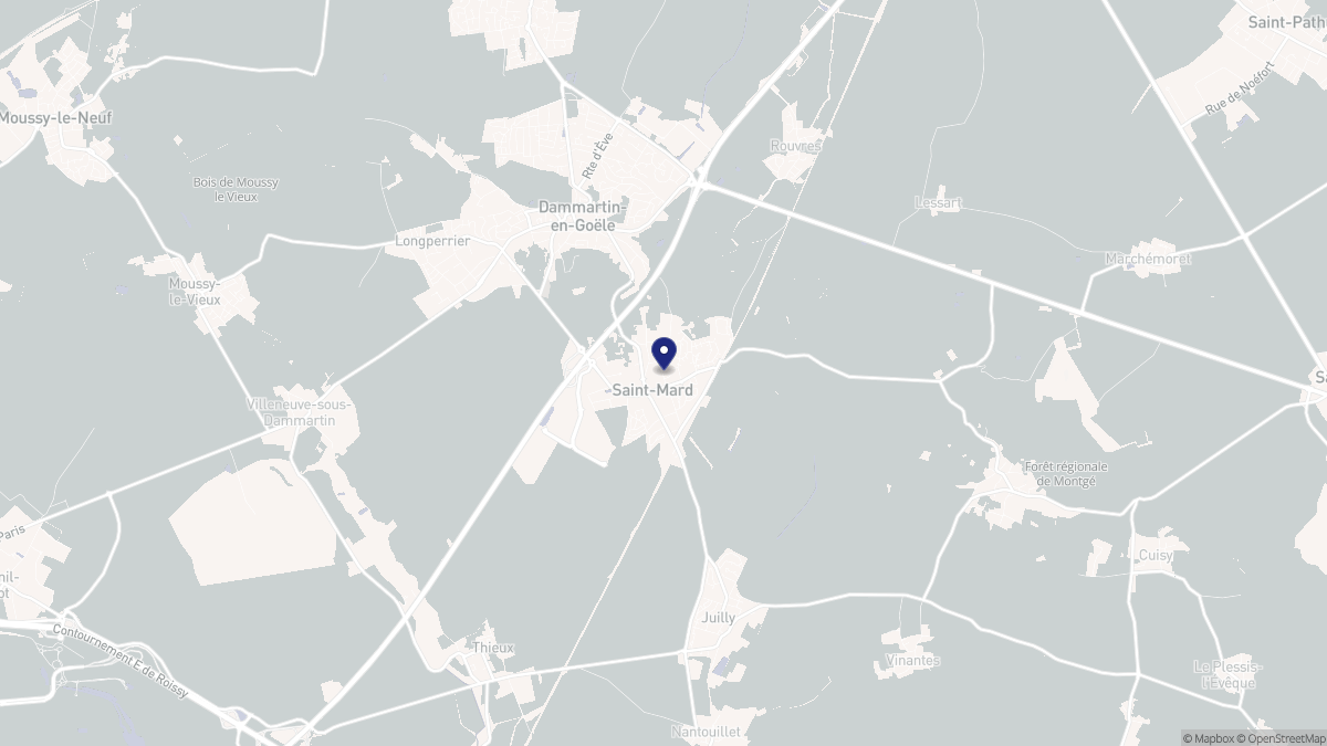 Aperçu cartographique de Saint-Mard, centré sur la commune
