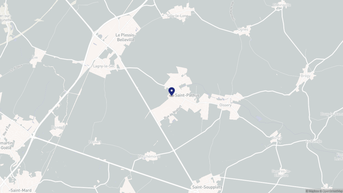 Aperçu cartographique de Saint-Pathus, centré sur la commune