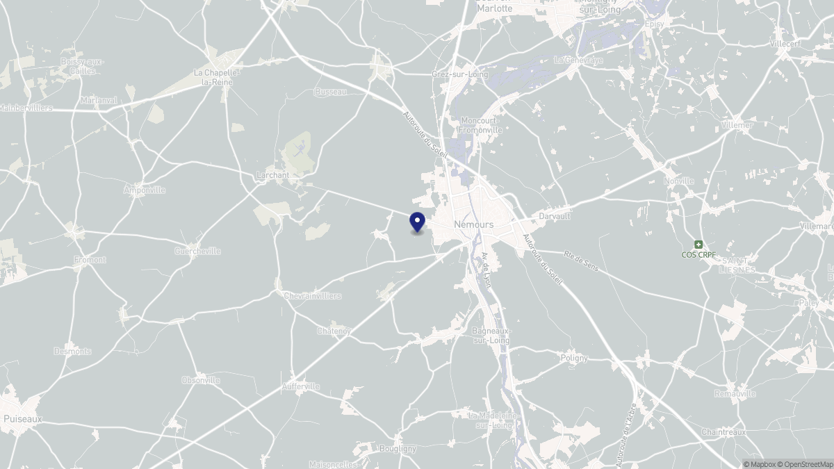 Aperçu cartographique de Saint-Pierre-lès-Nemours, centré sur la commune