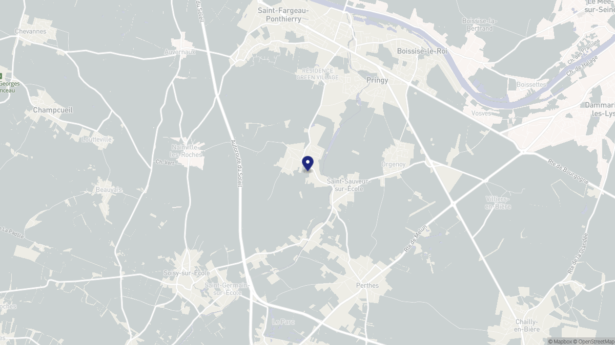 Aperçu cartographique de Saint-Sauveur-sur-École, centré sur la commune