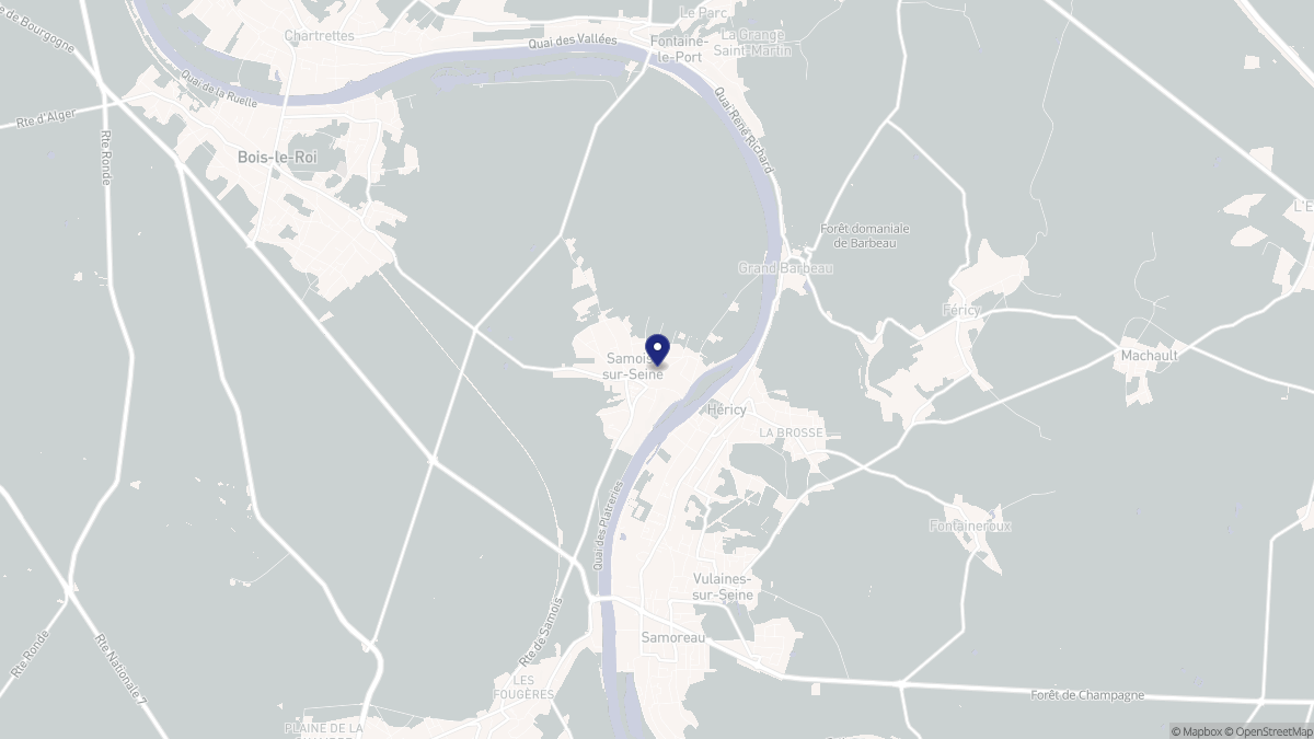 Aperçu cartographique de Samois-sur-Seine, centré sur la commune