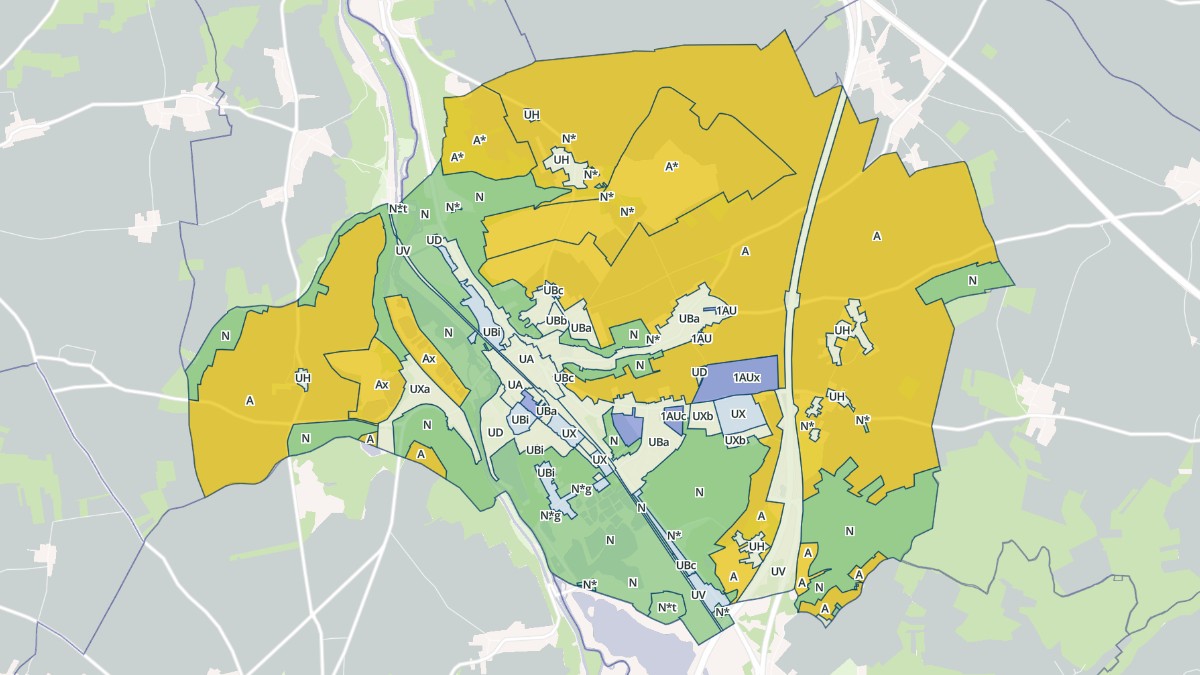 Aperçu cartographique de Souppes-sur-Loing, centré sur la commune