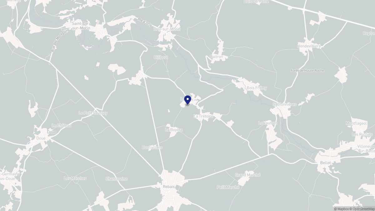 Aperçu cartographique de La Trétoire, centré sur la commune