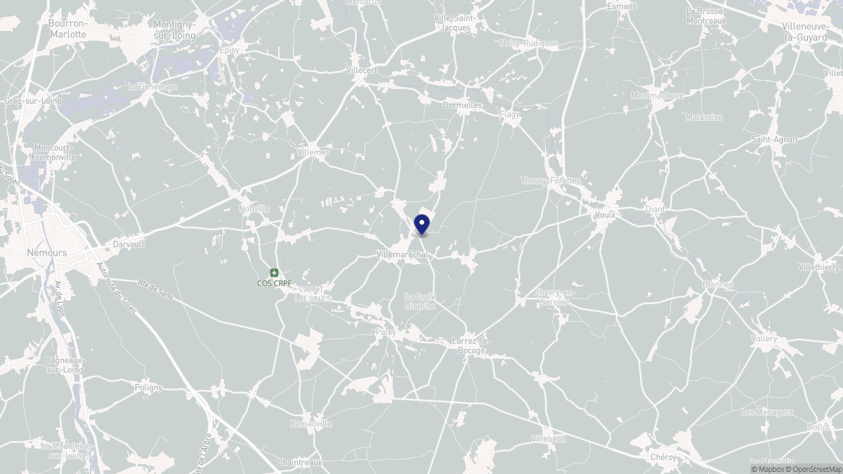 Aperçu cartographique de Villemaréchal, centré sur la commune