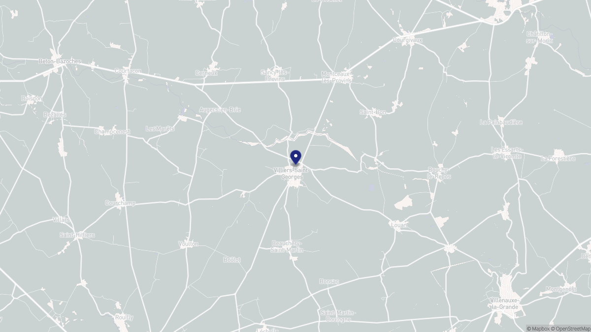 Aperçu cartographique de Villiers-Saint-Georges, centré sur la commune