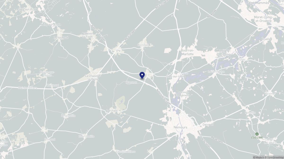 Aperçu cartographique de Villiers-sous-Grez, centré sur la commune