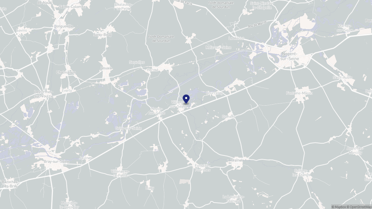 Aperçu cartographique de Villiers-sur-Seine, centré sur la commune