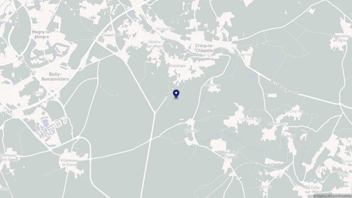 Aperçu cartographique de Voulangis, centré sur la commune