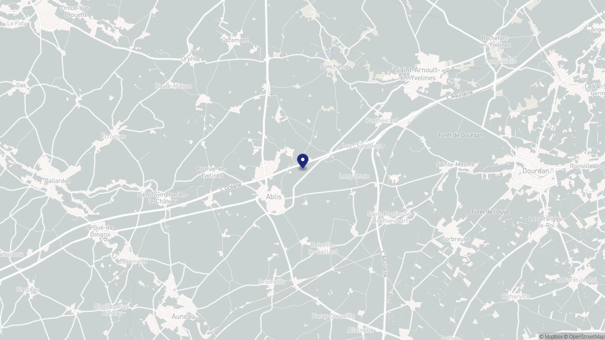Aperçu cartographique de Ablis, centré sur la commune