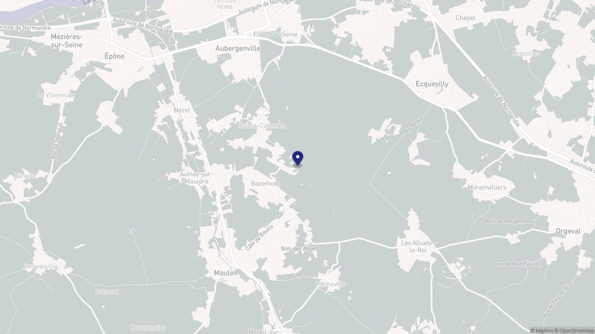Aperçu cartographique de Bazemont, centré sur la commune