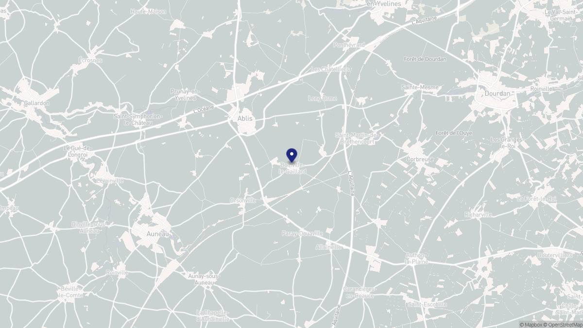Aperçu cartographique de Boinville-le-Gaillard, centré sur la commune