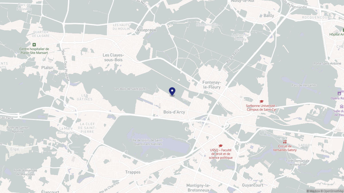 Aperçu cartographique de Bois-d'Arcy, centré sur la commune