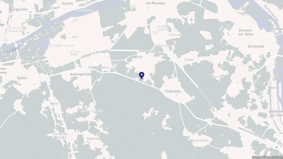 Aperçu cartographique de Bouafle, centré sur la commune