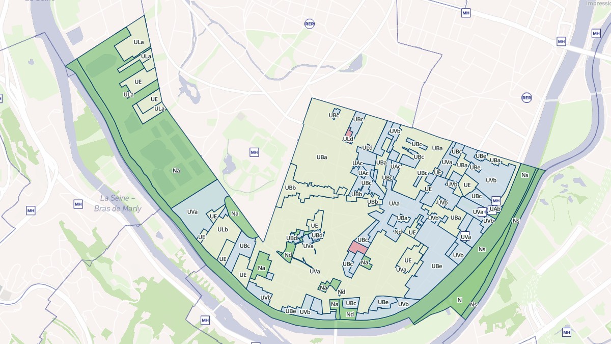 Aperçu cartographique de Croissy-sur-Seine, centré sur la commune