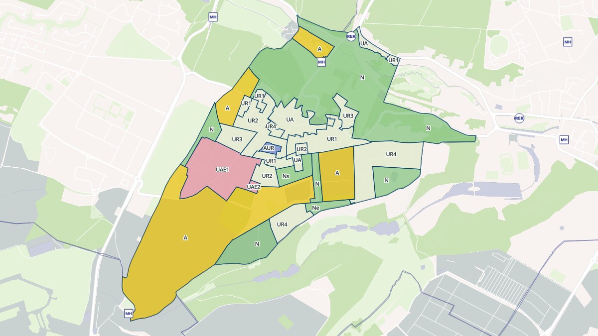 Aperçu cartographique de Les Loges-en-Josas, centré sur la commune