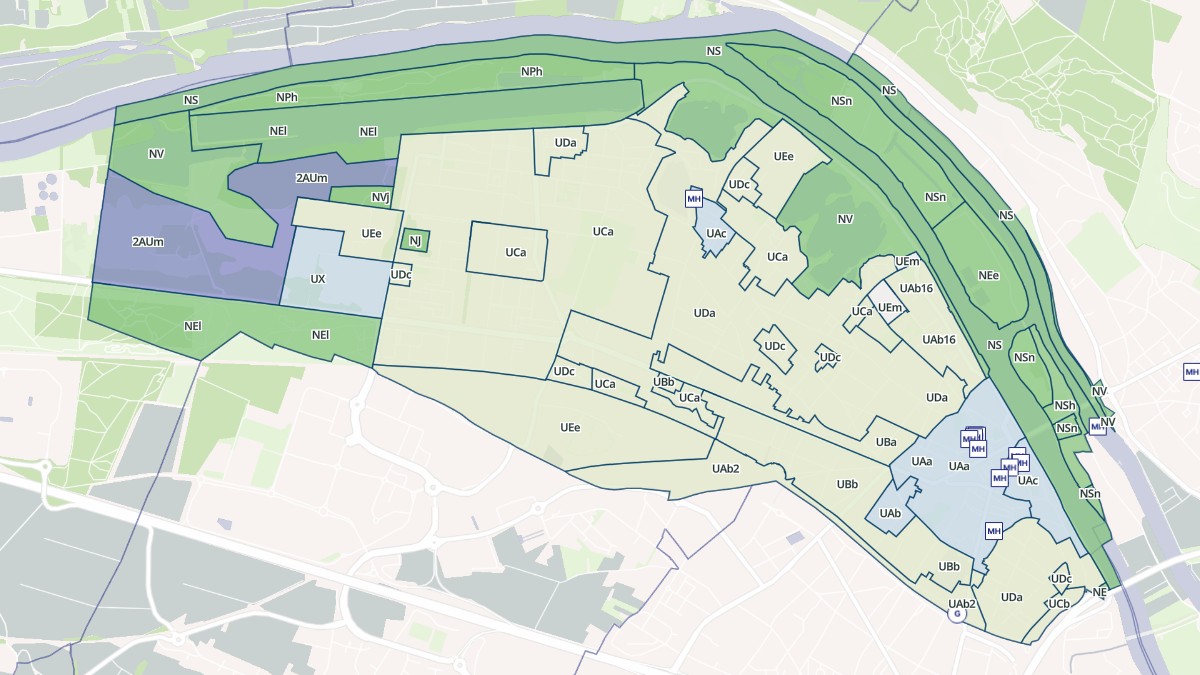 Aperçu cartographique de Mantes-la-Jolie, centré sur la commune