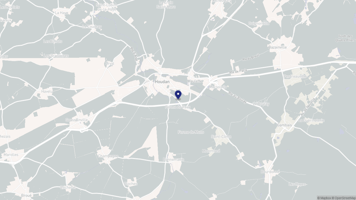 Aperçu cartographique de Maulette, centré sur la commune
