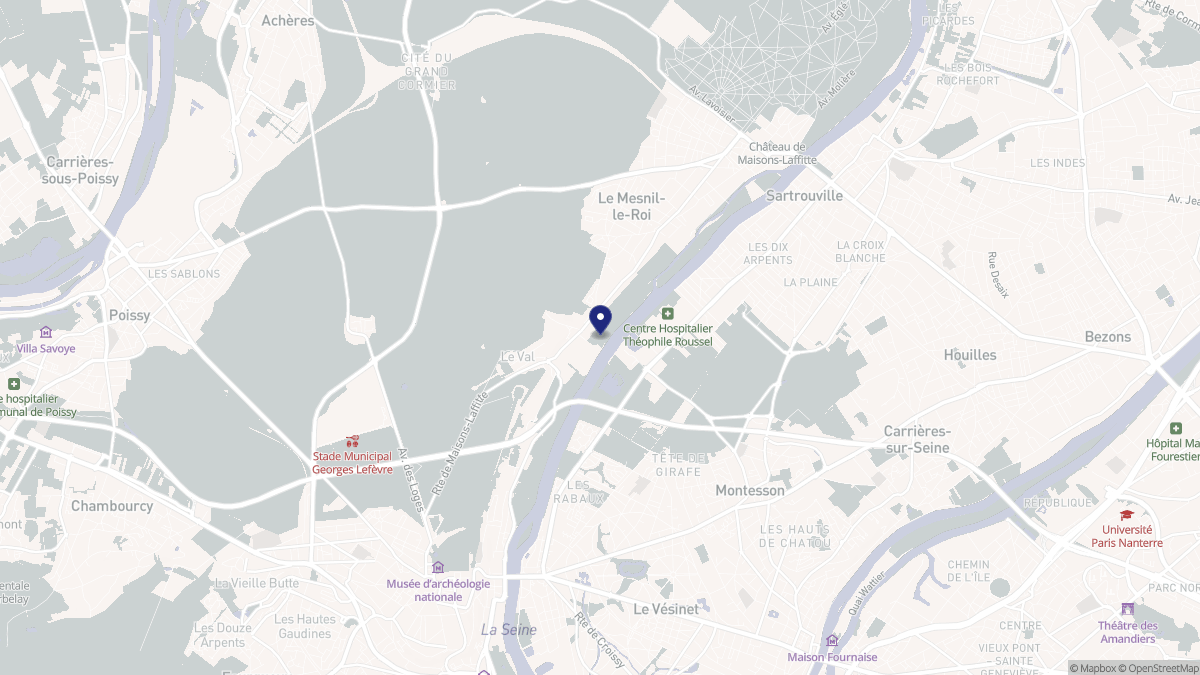 Aperçu cartographique de Le Mesnil-le-Roi, centré sur la commune