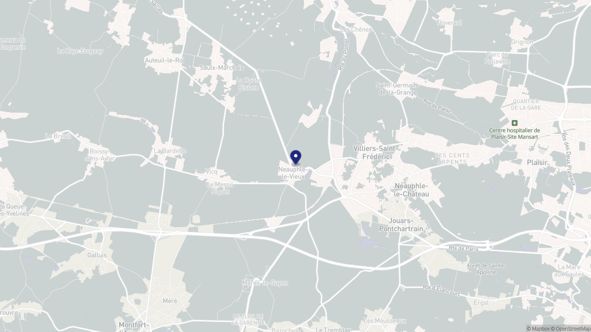 Aperçu cartographique de Neauphle-le-Vieux, centré sur la commune